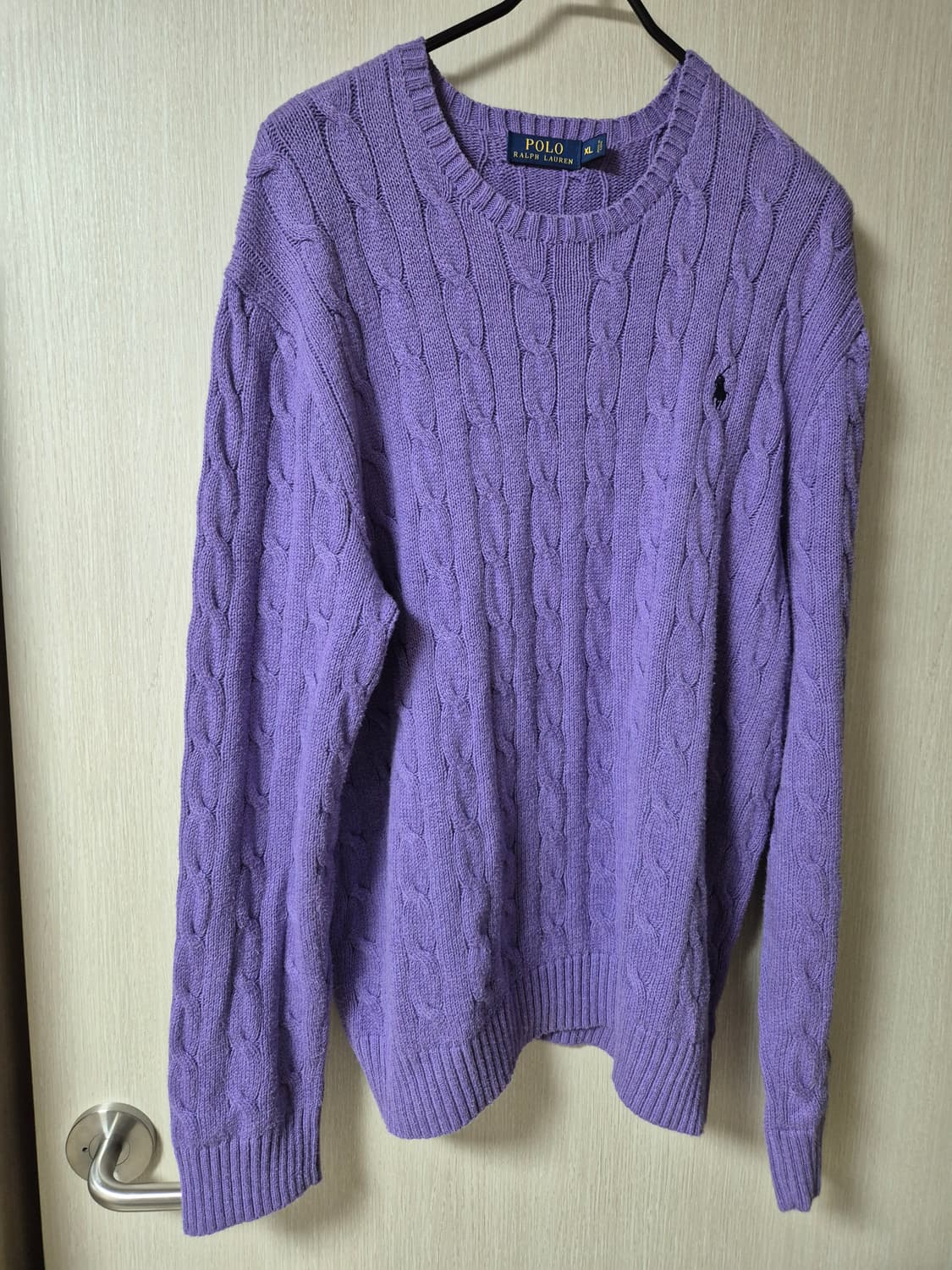폴로 랄프로렌 케이블 니트 퍼플 XL 남성 꽈배기니트 상품이미지1