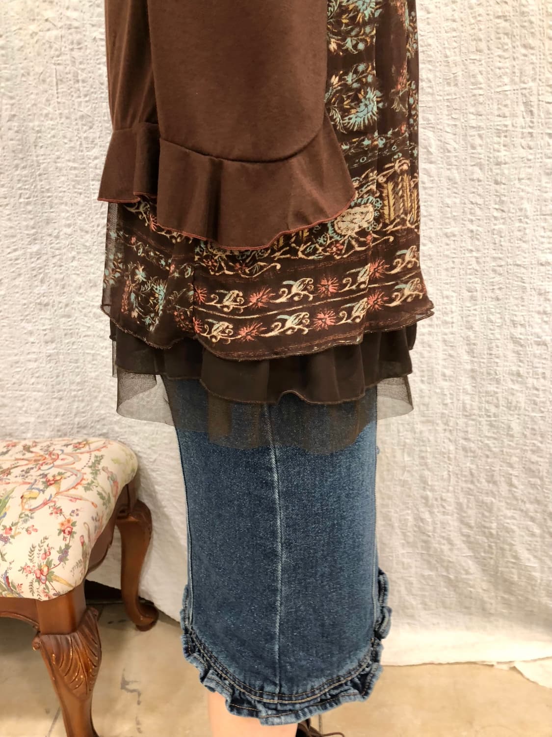 blue echo frill midi skirt 상품이미지3