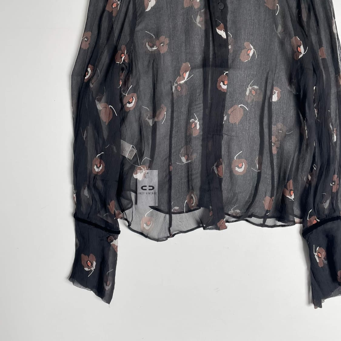 Krizia poi 실크 100 플라워 패턴 셔츠 (italy)   상품이미지3