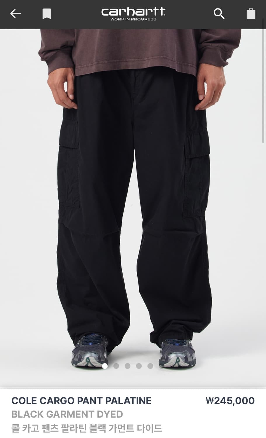칼하트 wip 콜 카고 팔라틴 팬츠 블랙 32사이즈 상품이미지3