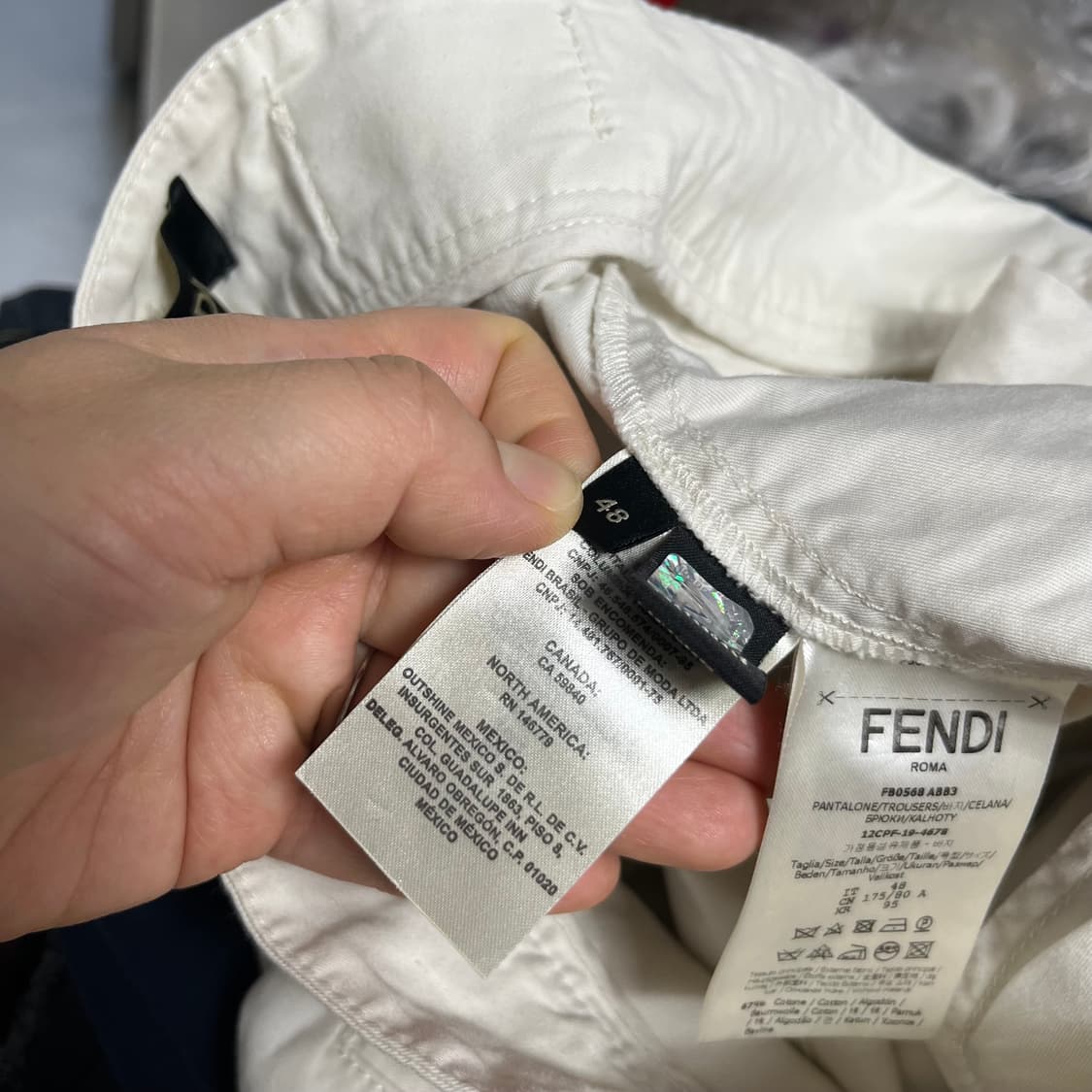 FENDI 펜디 화이트 포켓 카고 바지 48 상품이미지3