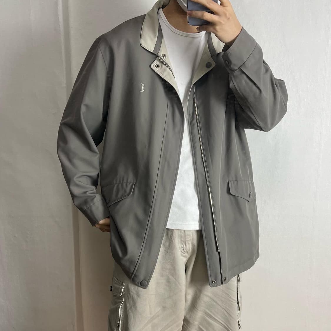 정품 입생로랑 리버시블 블루종 자켓 상품이미지1