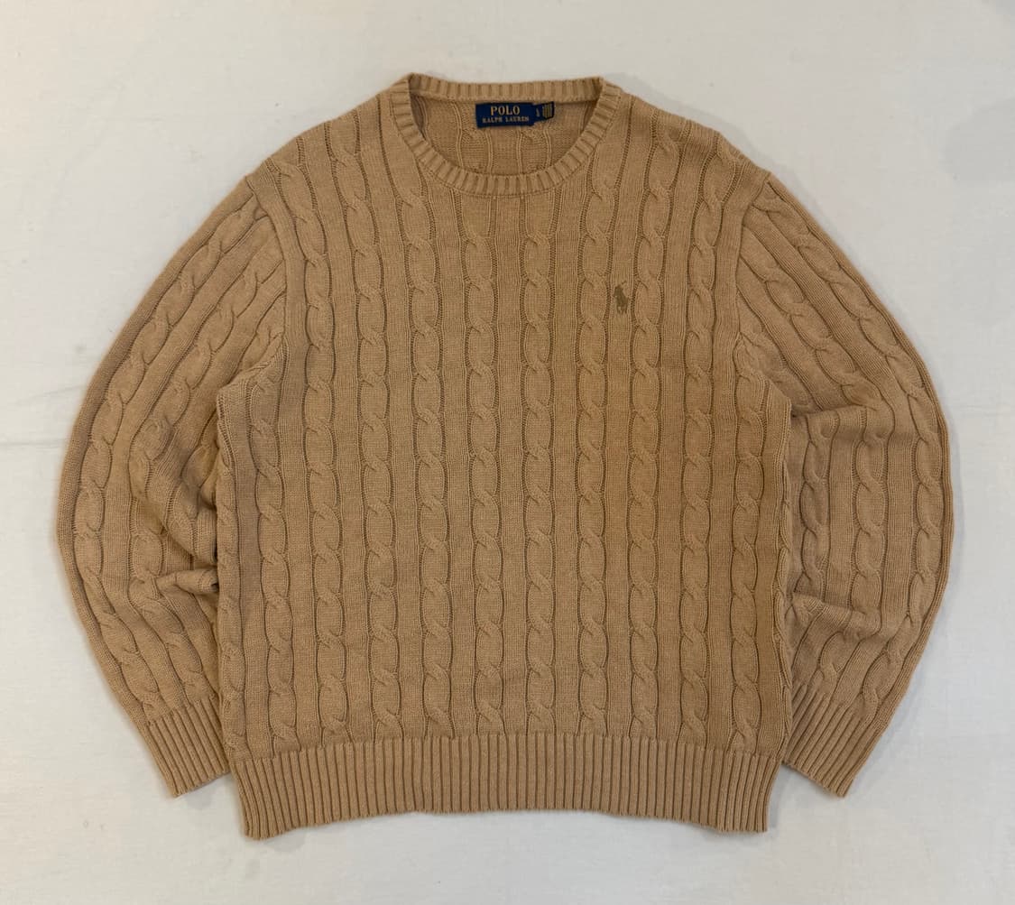 폴로 랄프로렌 꽈배기 케이블 니트 카멜 베이지 상품이미지1