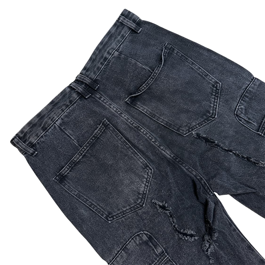 흑청 워싱 데님 디테일 팬츠 상품이미지4