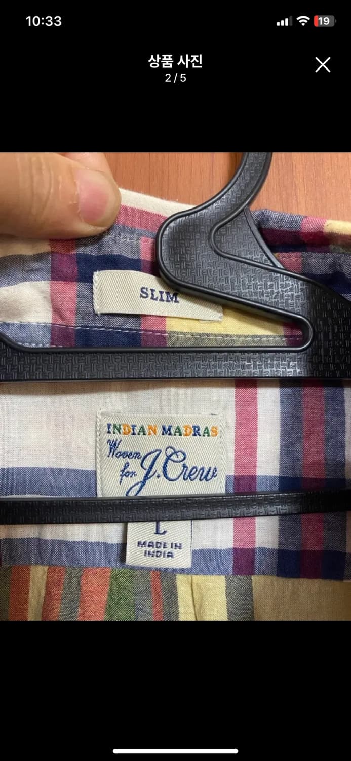 제이크루 인디언 마드라스 셔츠 L사이즈입니다. 화려한 색감의 체크 패턴이 상품이미지2