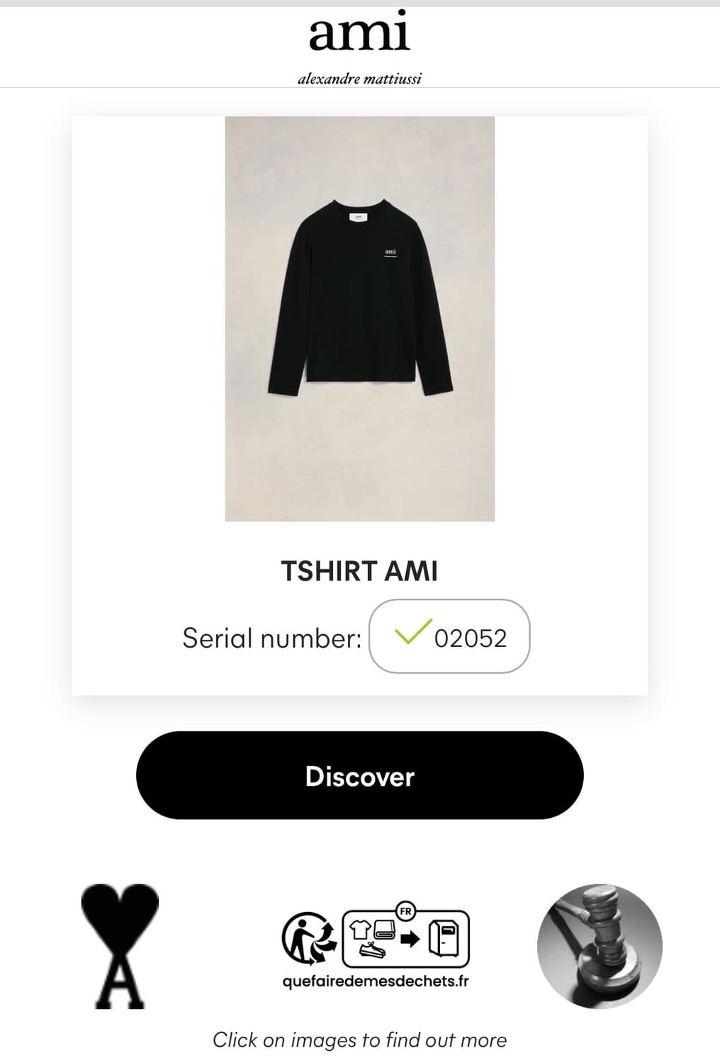 [L] 아미 스몰 로고 긴팔 티셔츠 블랙 B342 상품이미지9