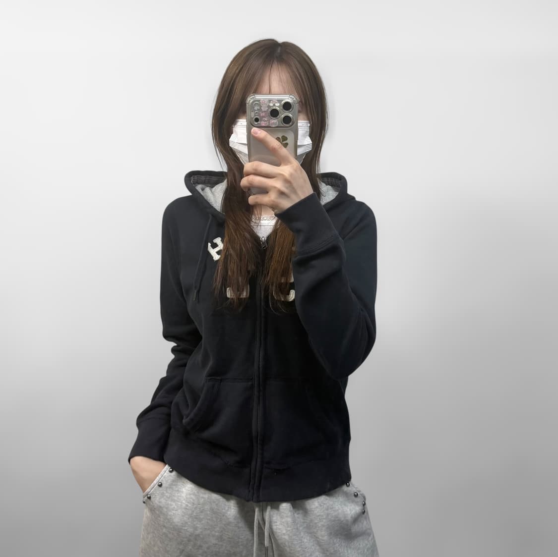 아베크롬비 피치 로고 후드집업 네이비 상품이미지1