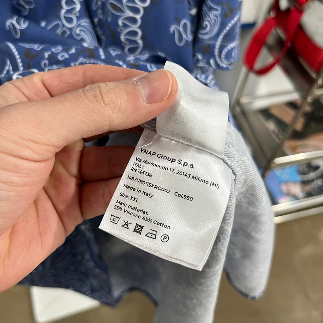 8by yoox 비스코스/코튼 페이즐리 반팔 셔츠 XXL 상품이미지6