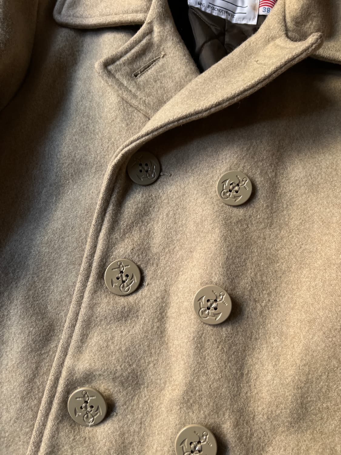 [S]쇼트 Made in USA U.S. 740N 베이지 울 피코트 상품이미지3