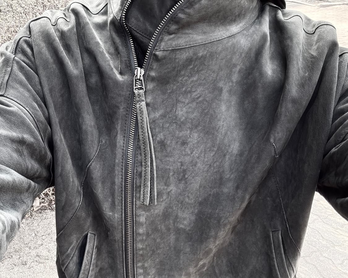 빈티지 비대칭  하이넥 렘스킨 펜싱자켓 상품이미지2