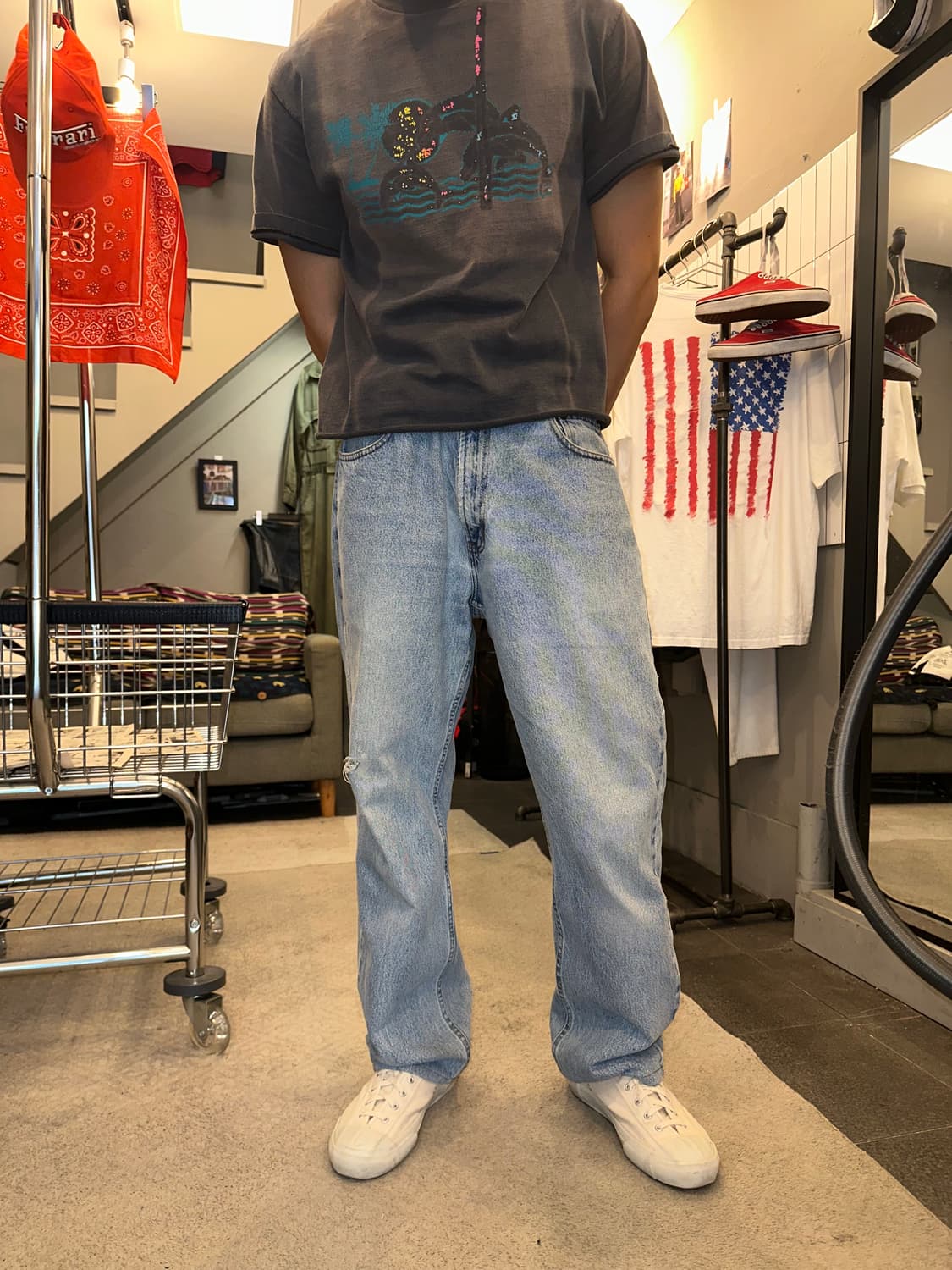 00’s Harley Davidson washed denim pants 상품이미지2