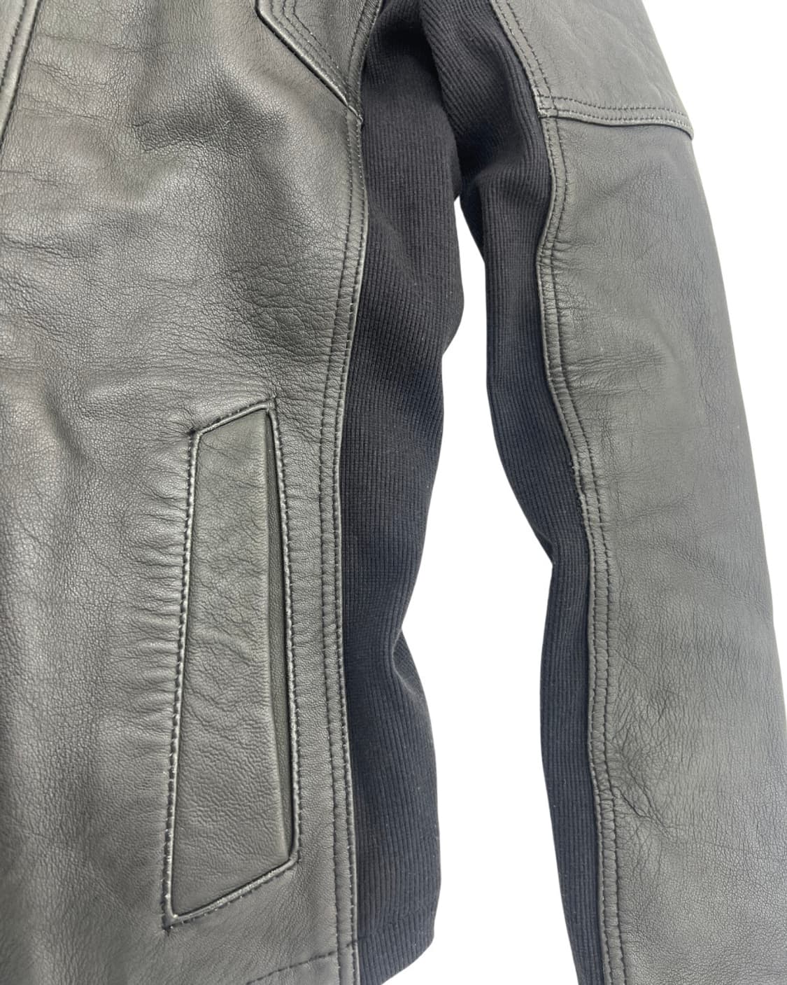 NO ID 레더 후드 3D 바이커 자켓 상품이미지4