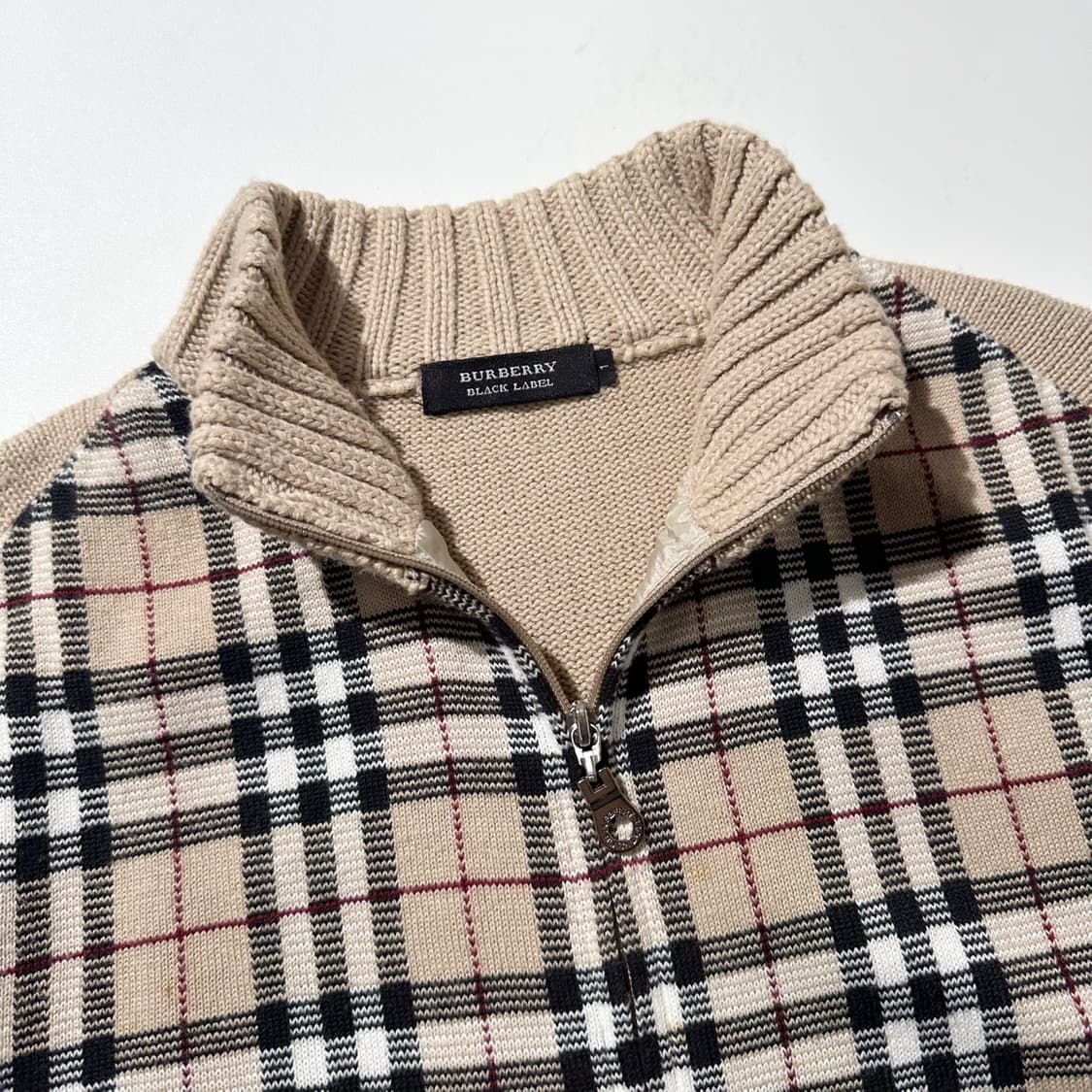 버버리 블랙라벨 노바체크 니트 집업 가디건 상품이미지3