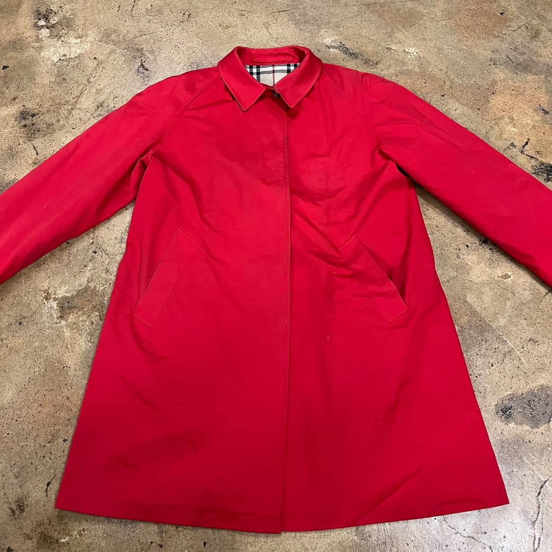 [정품] 버버리 레드 체크 안감 코트 b10 상품이미지3