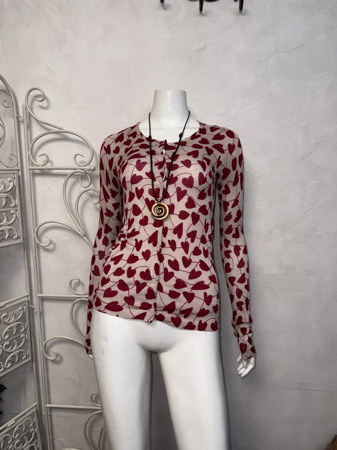 Kookaï red heart loose silm cardigan  상품이미지1