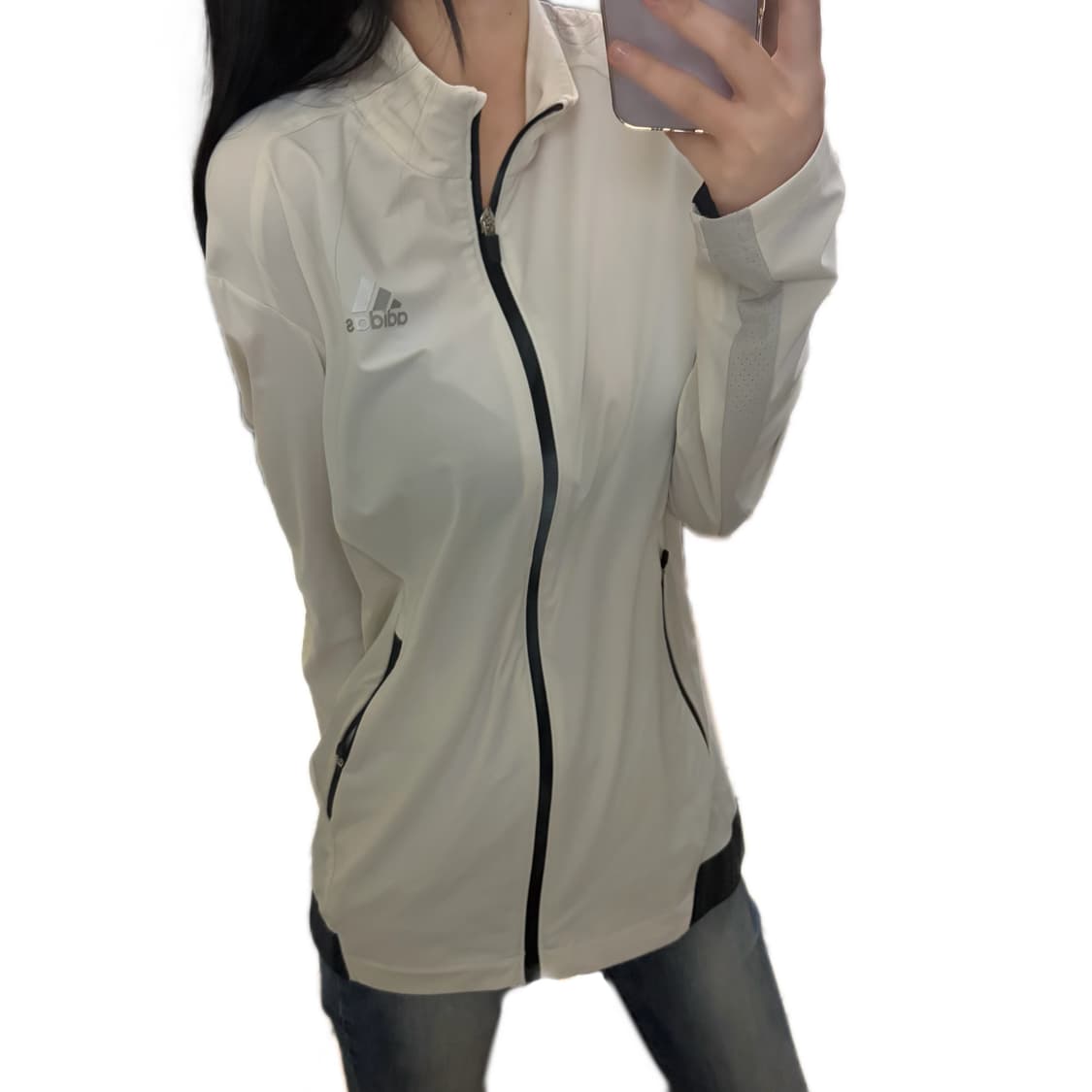 아디다스 화이트 실버 바람막이 상품이미지1