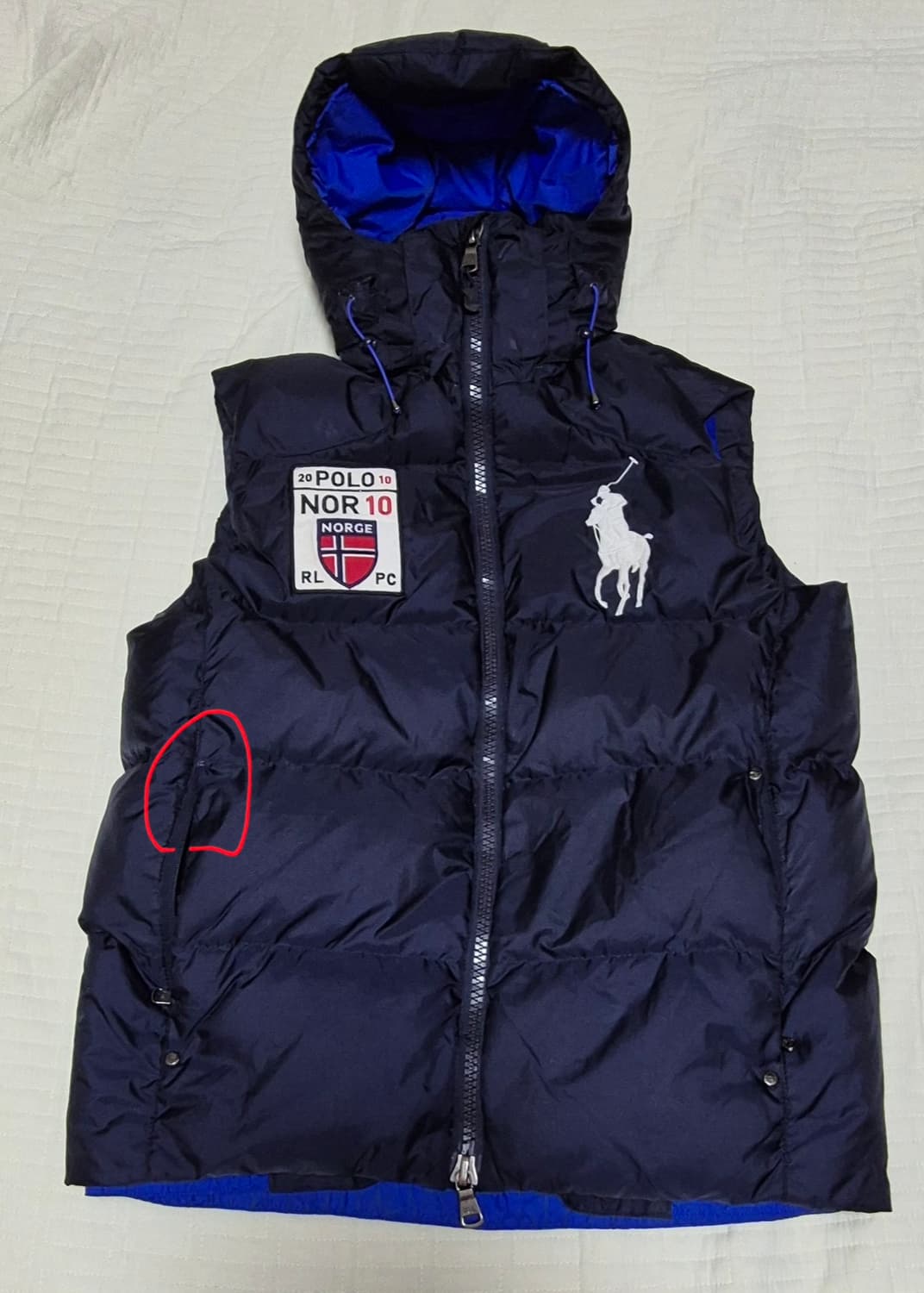 폴로 랄프로렌 치프키프 노르웨이 빅포니 네이비 패딩 조끼 베스트 s 상품이미지5