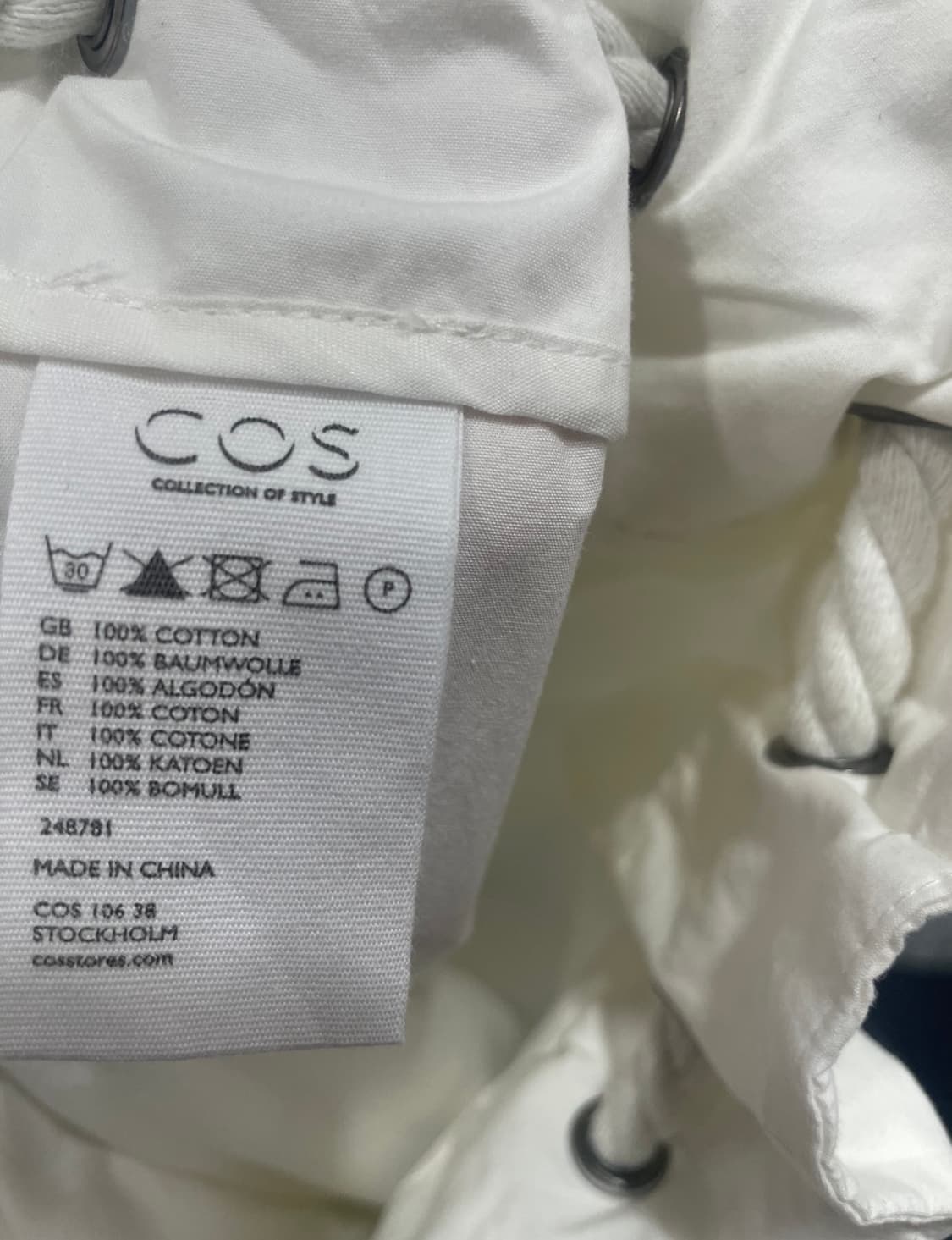 [새상품] COS 코스 화이트 와이드팬츠 코스면바지 코튼팬츠 새상품 상품이미지5
