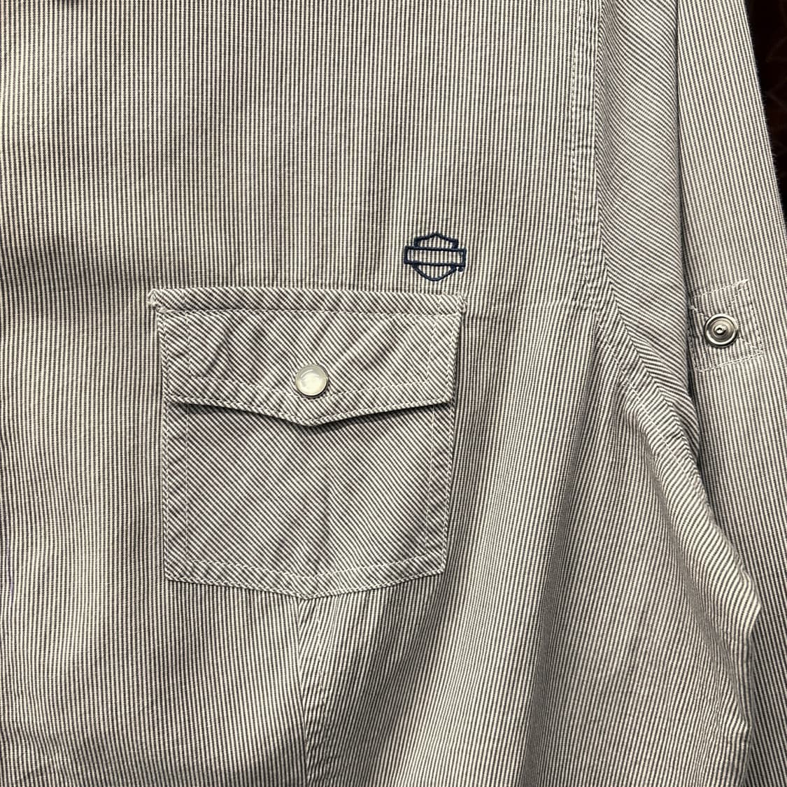 00s 할리데이비슨 우먼스 Y2K 비즈 레터링 1903 롤업셔츠 N120 상품이미지6