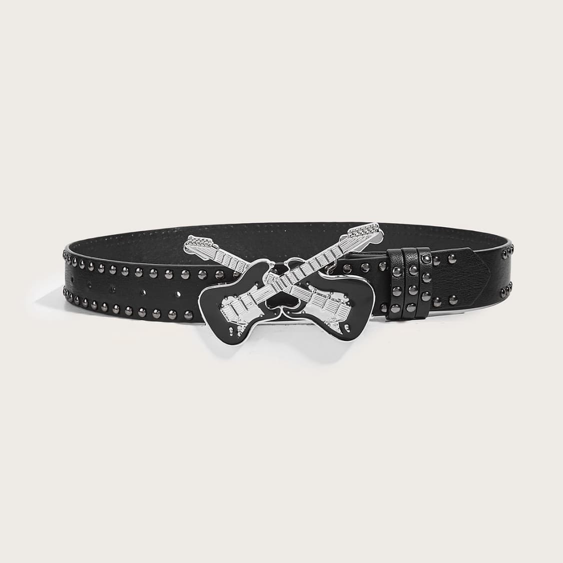 Punk guitar stud black belt  상품이미지2