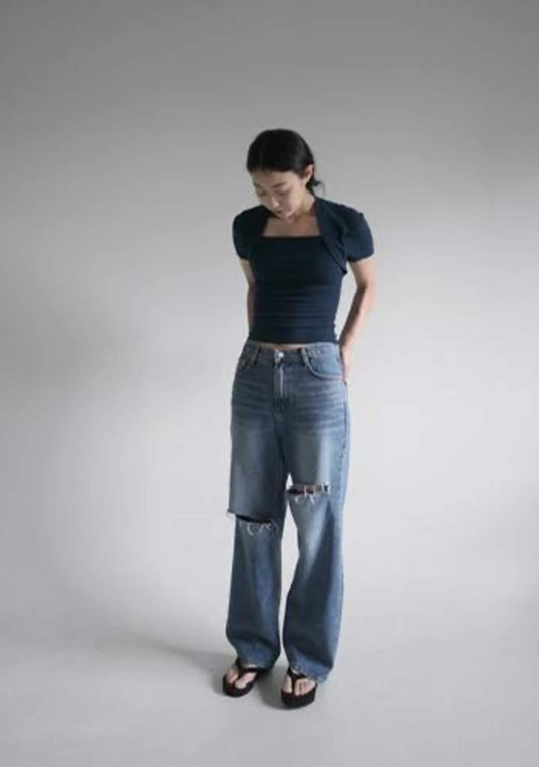 에프터먼데이 cut-off destroyed jean 상품이미지1