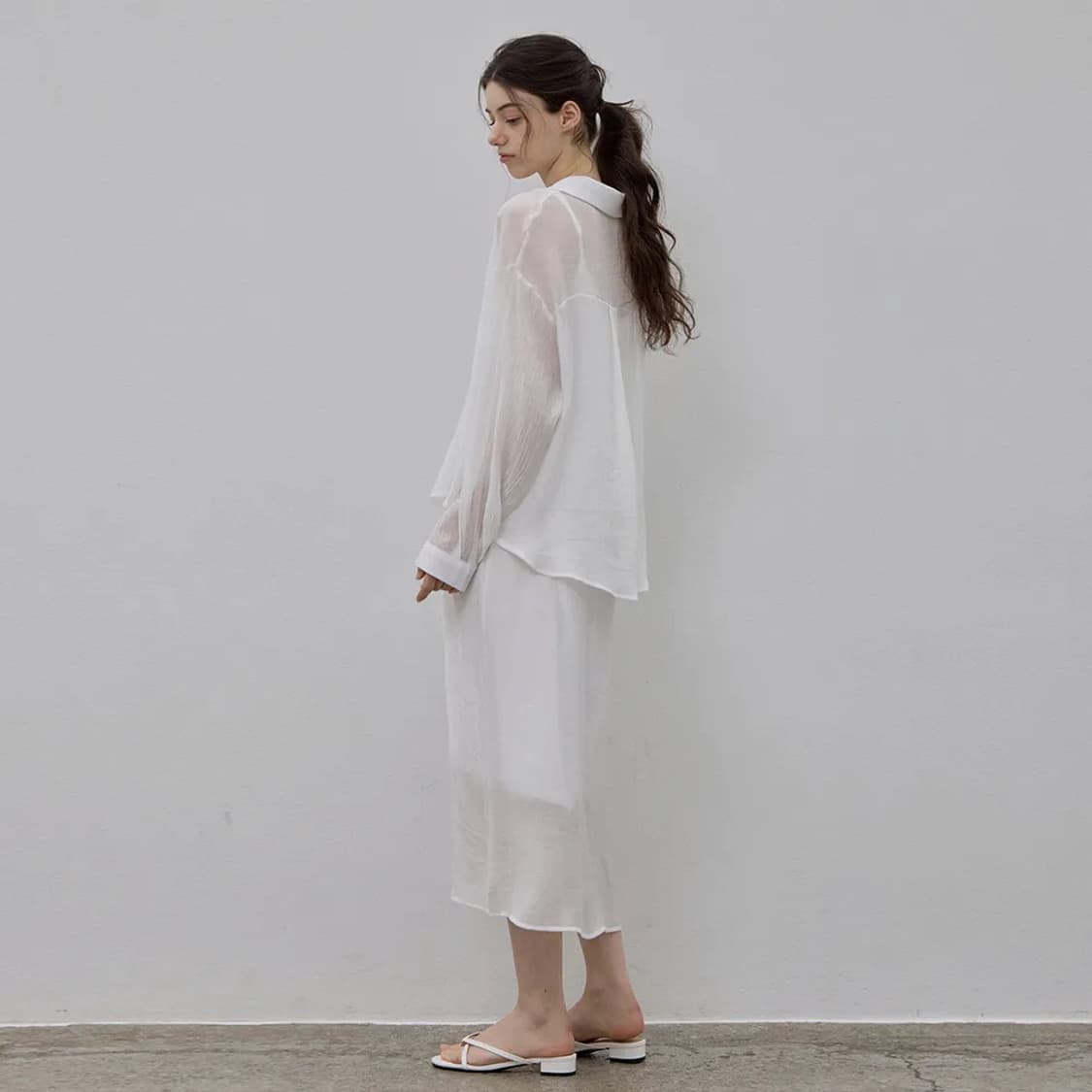 [르 스튜디오] SHIRT + SLIP DRESS SET WHITE 상품이미지2