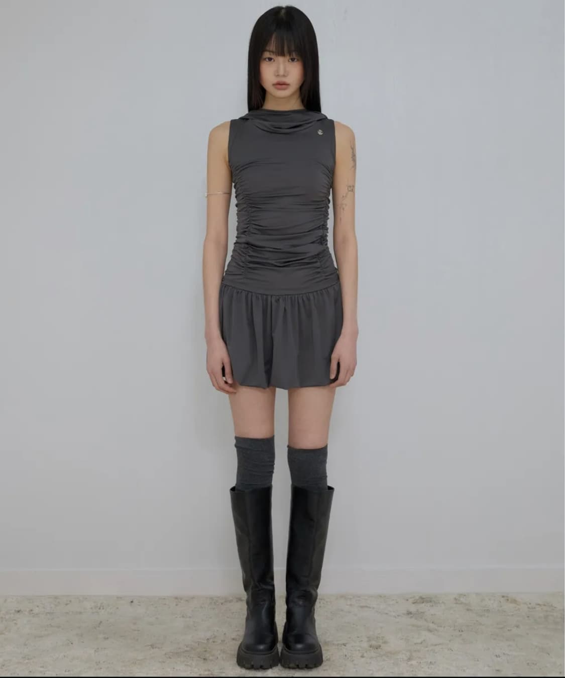 (판매) 플레어업 hooded high neck dress 하이넥 원피스 상품이미지3
