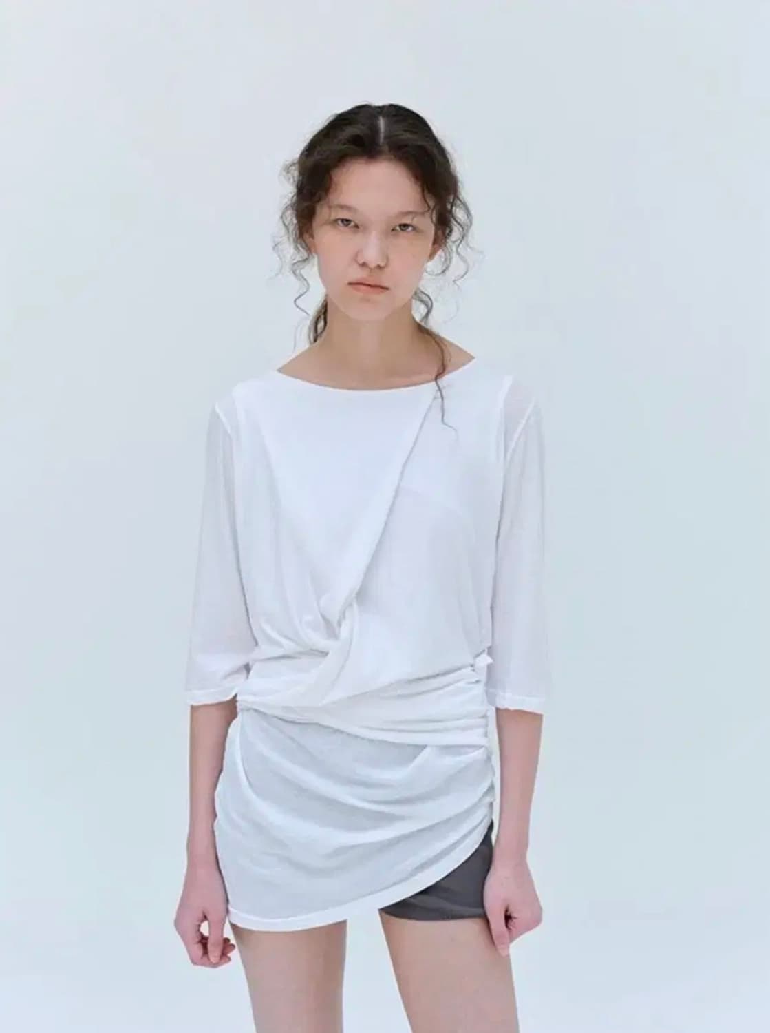 repos 리포스 Unbalance wrap t-shirt (blak) 상품이미지2
