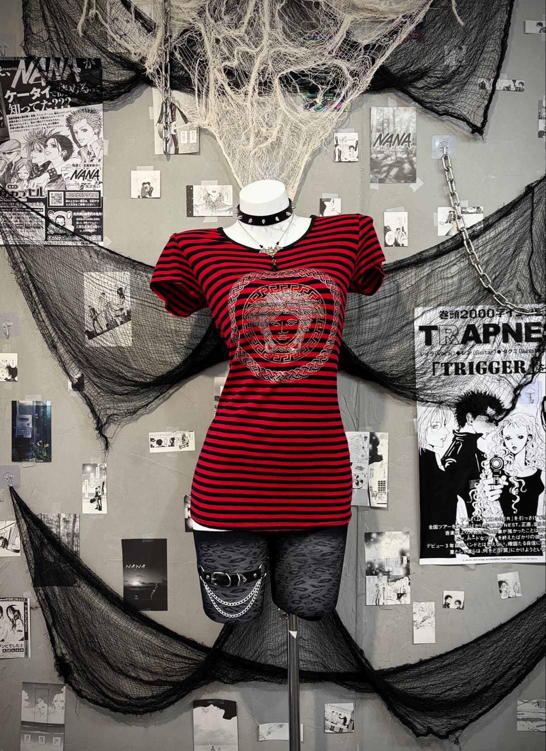 Gothic cubic Stripe back lace sleeve 상품이미지4