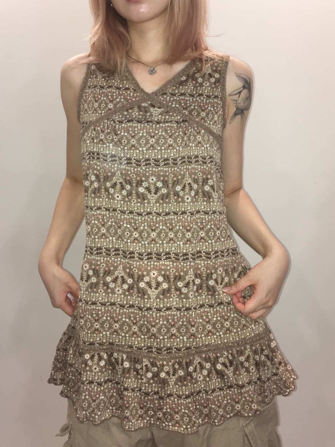 jpn vintage mori brown frill onepiece 상품이미지4