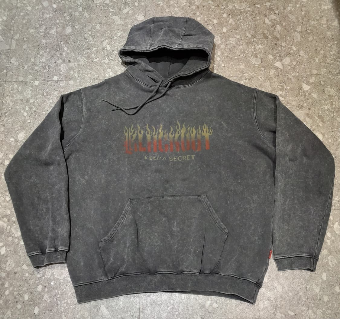 💥블랙아웃 빈티지 워싱 플레임 후드 (L) 상품이미지1