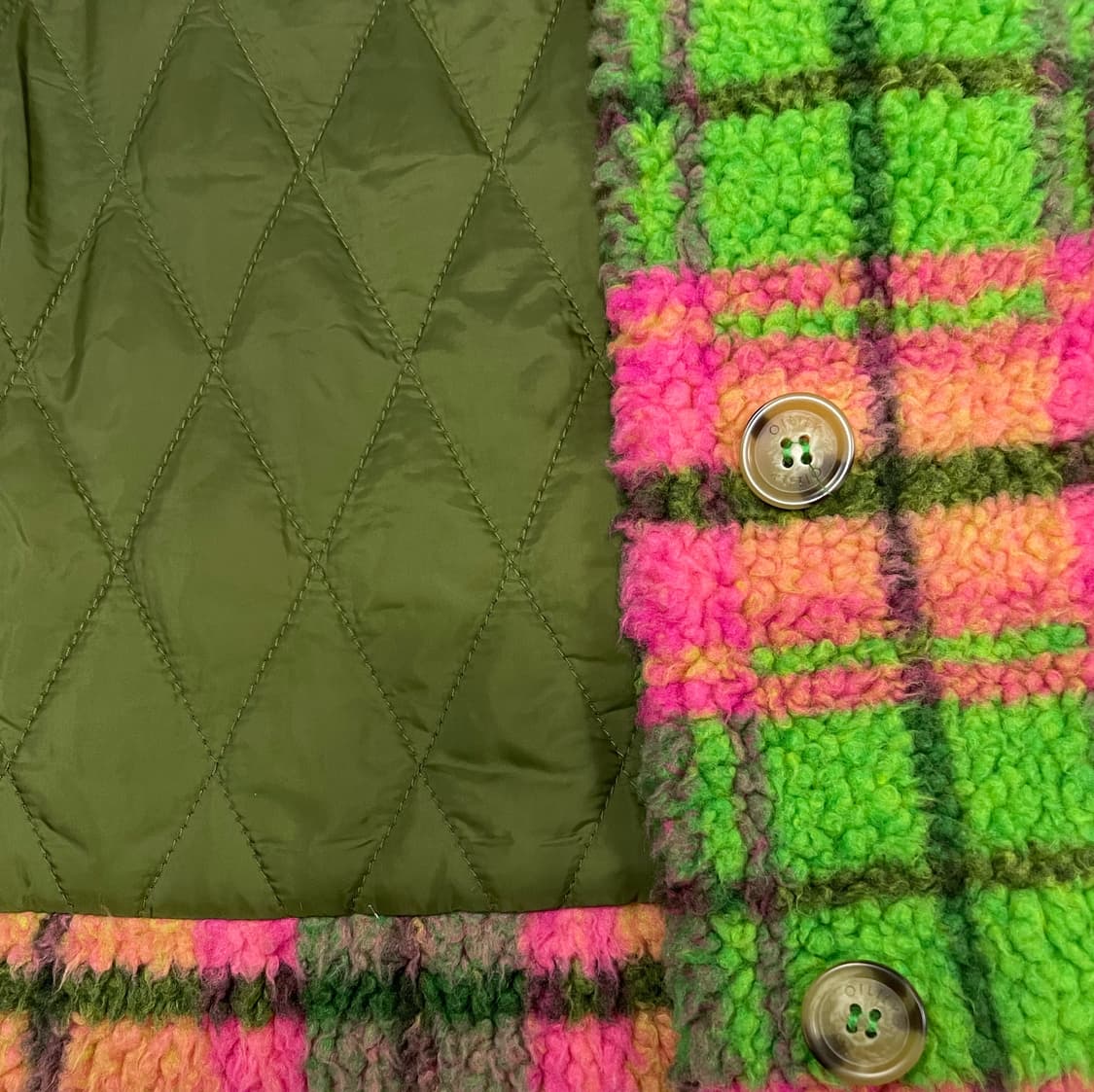 오일릴리 체크 퍼 점퍼 자켓 S 상품이미지4