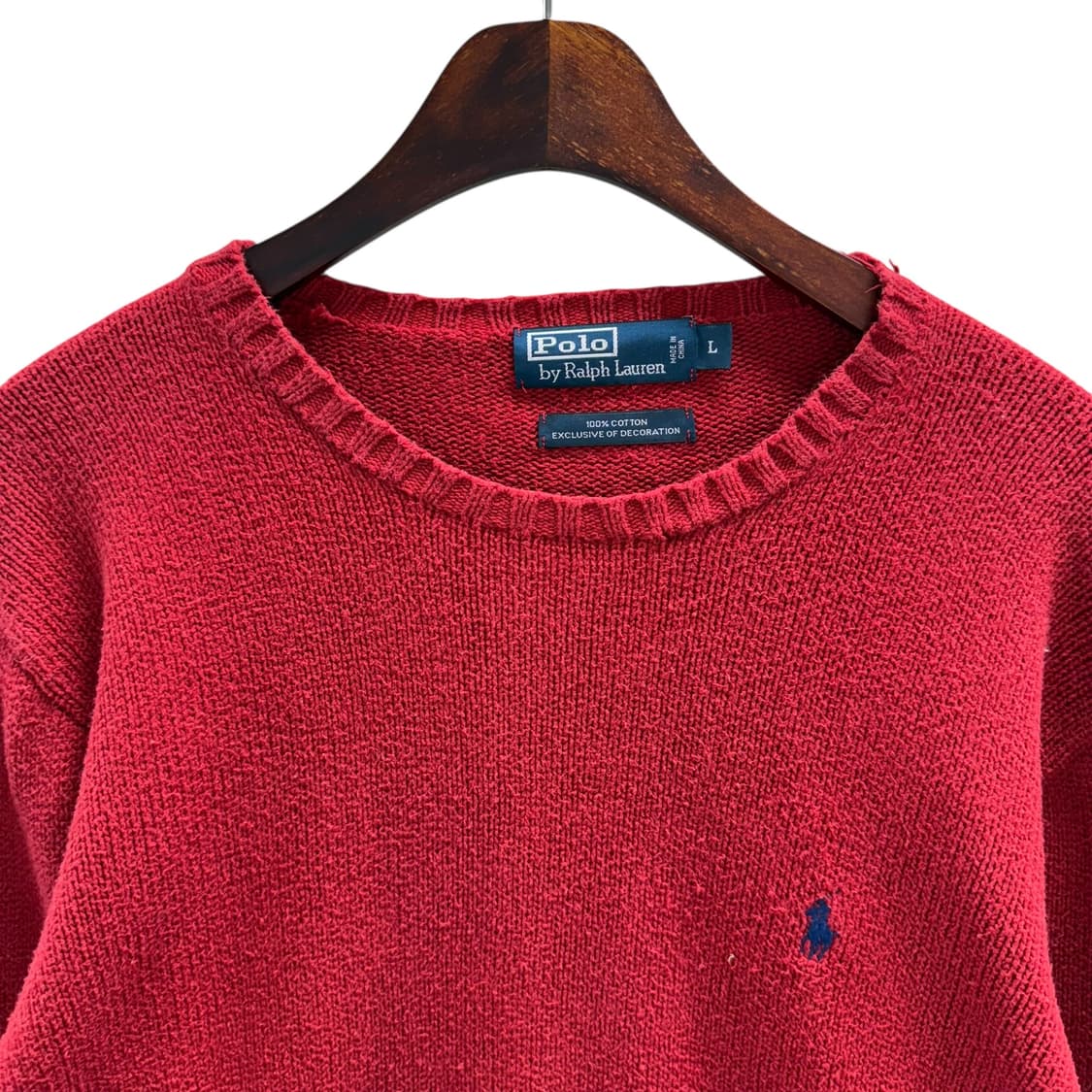 [L] 폴로 랄프로렌 레드 코튼 니트 상품이미지5