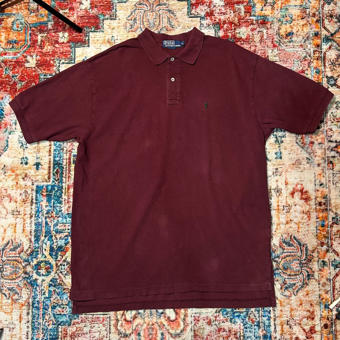 [2XL] 폴로 랄프로렌 버건디 포니 로고 카라 반팔 상품이미지1