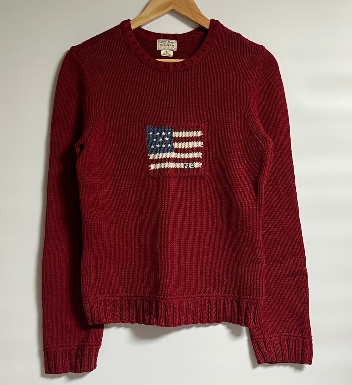 폴로랄프로렌 성조기 꽈배기 니트 스웨터 L 상품이미지1
