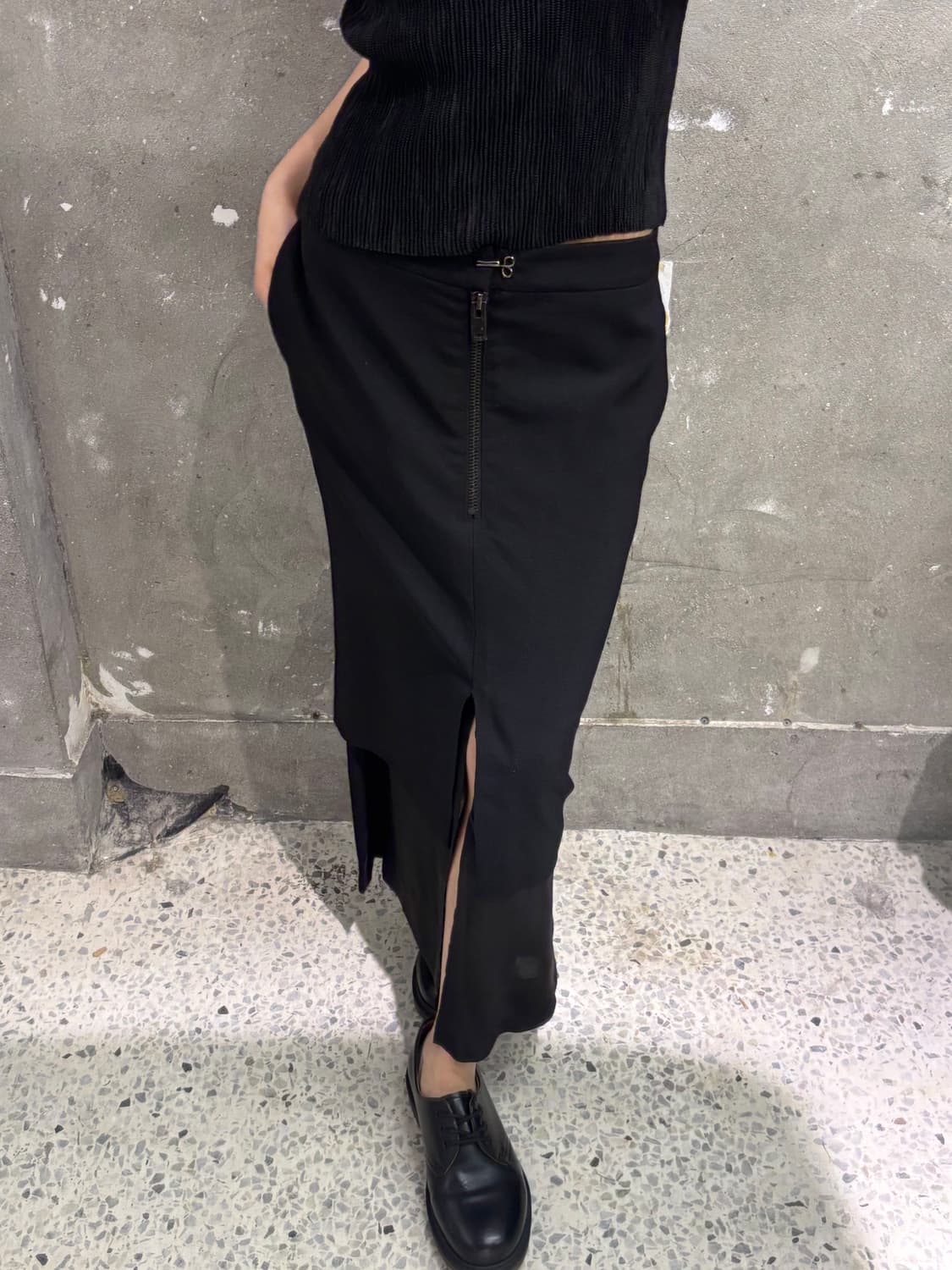 Maison Margiela 메종 마르지엘라 블랙 울 레이어드 스커트 상품이미지3