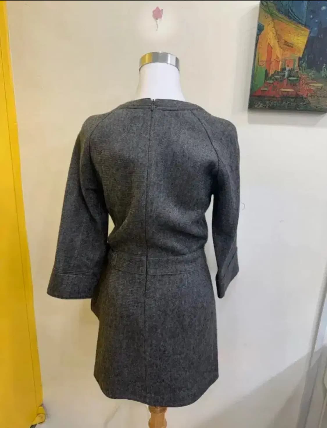 DEWL 드울 울 블렌드 랩 원피스 / 그레이 미니멀 상품이미지5