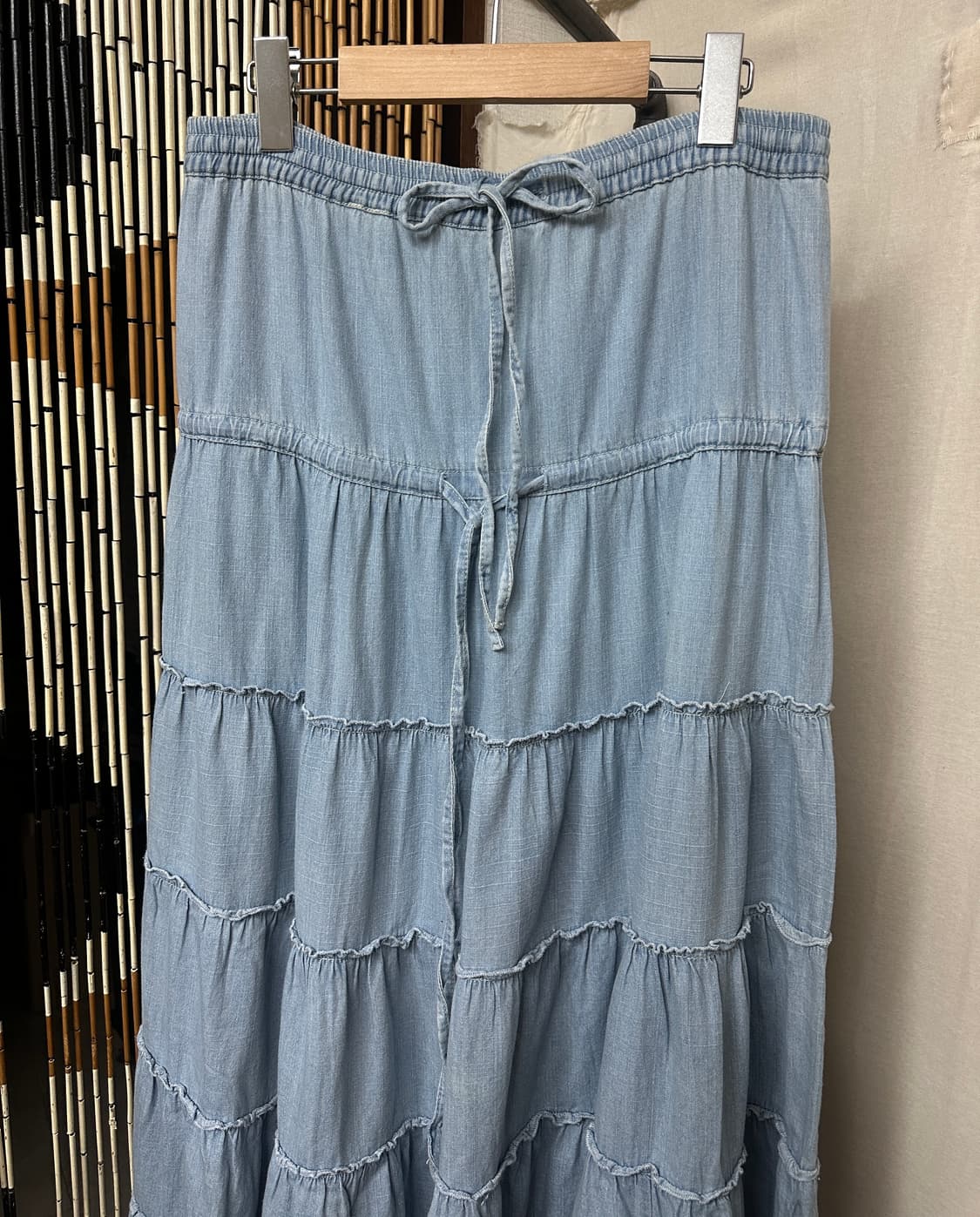 denim tiered ruffle skirt 상품이미지2