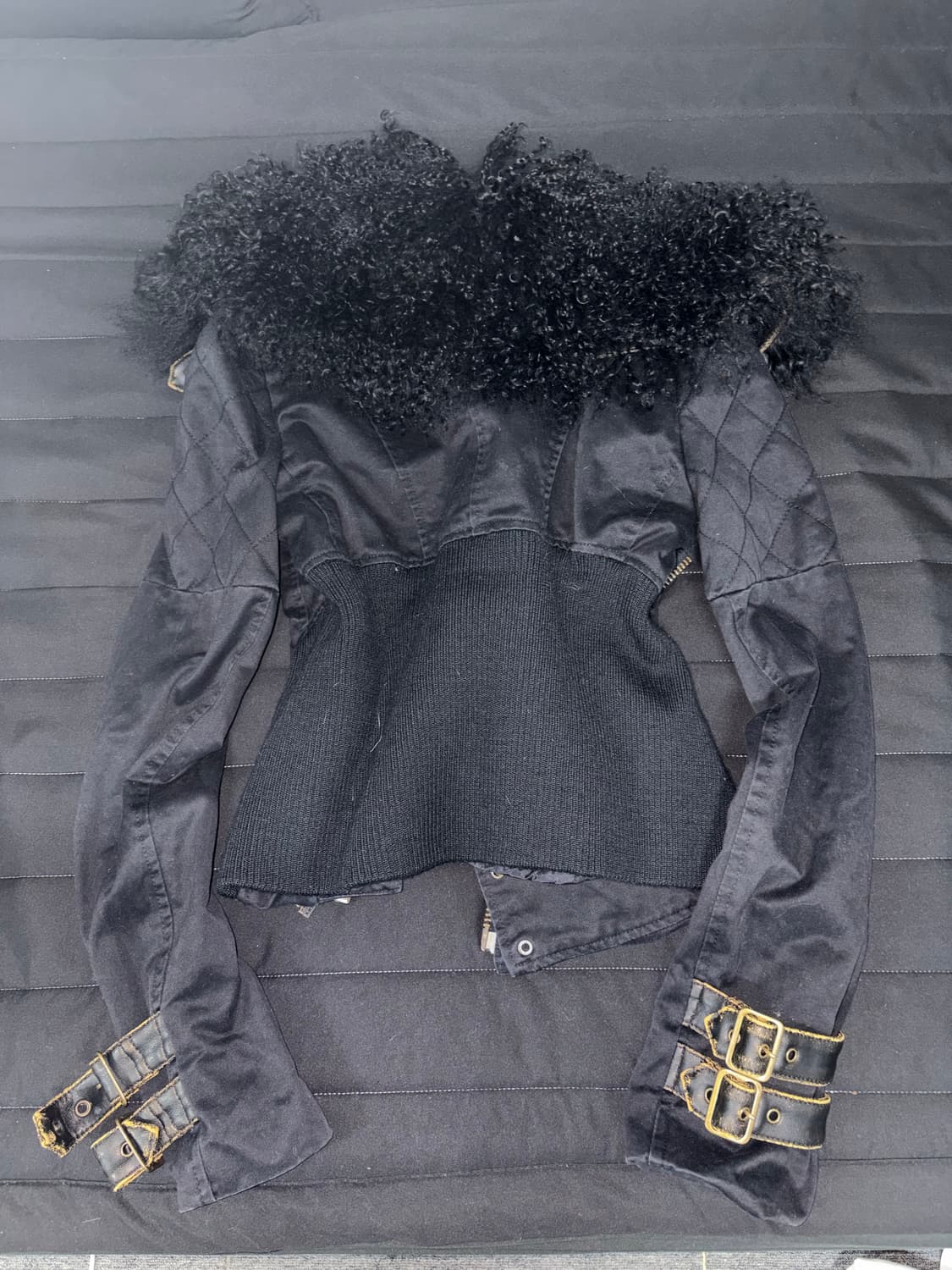 {SLY} 00’s y2k black fur buckle  jk  상품이미지3