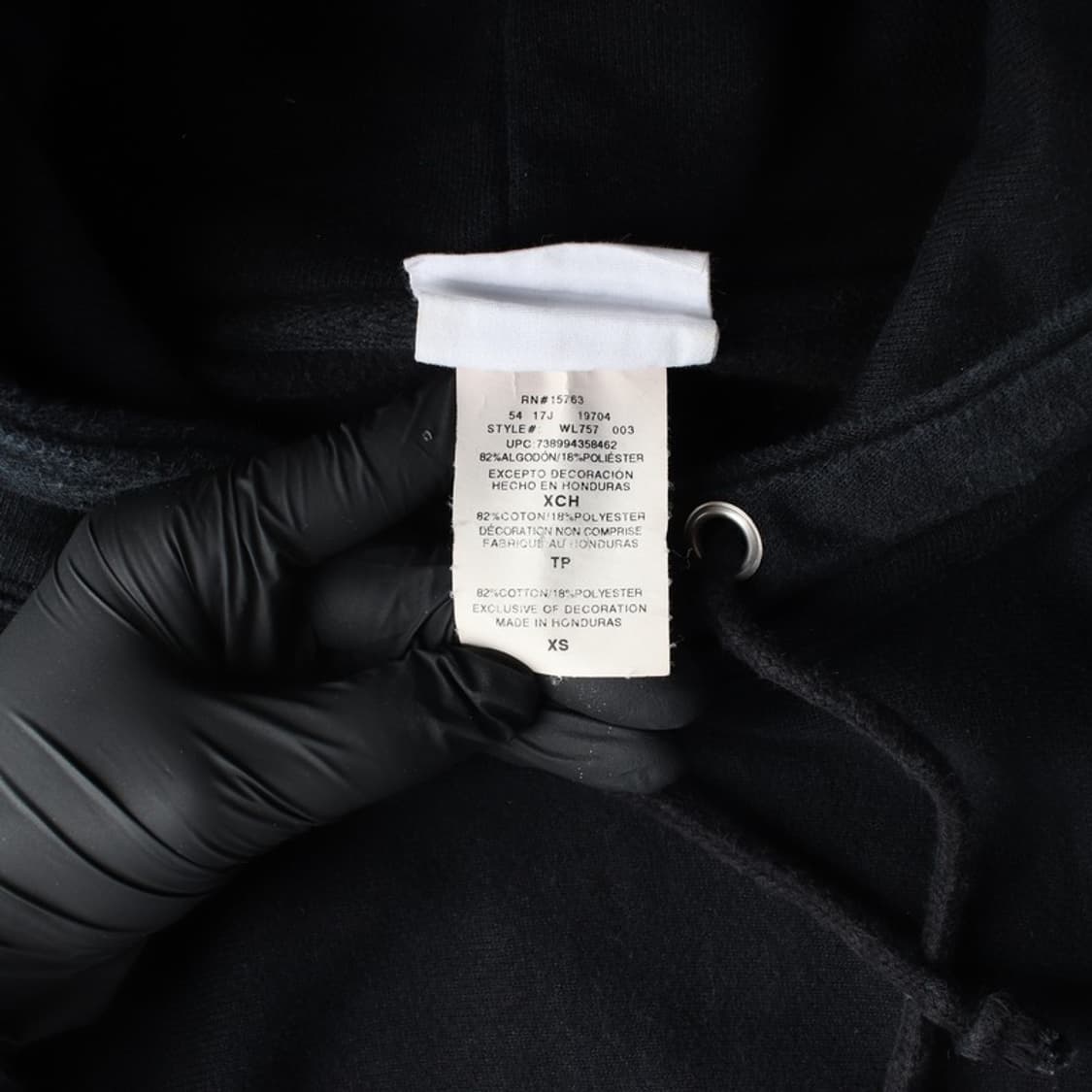 챔피온 리버스위브 블랙 기모 후드티 XS 상품이미지6