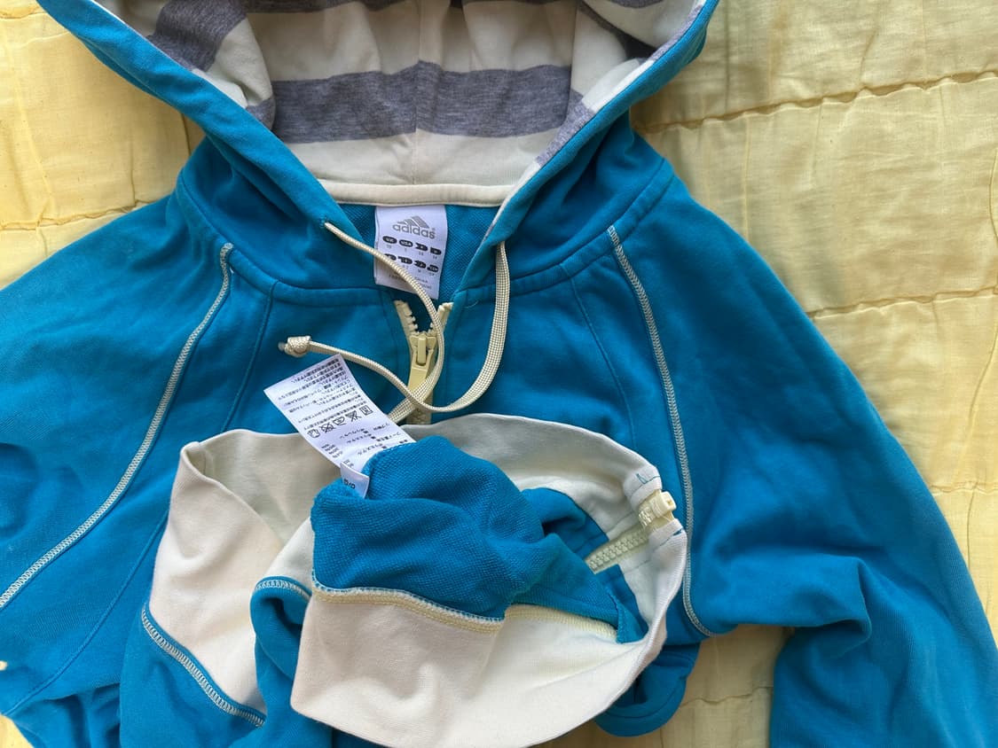 민트 후드 노랑 옐로 파랑 블루 아디다스 후드집업 상품이미지2