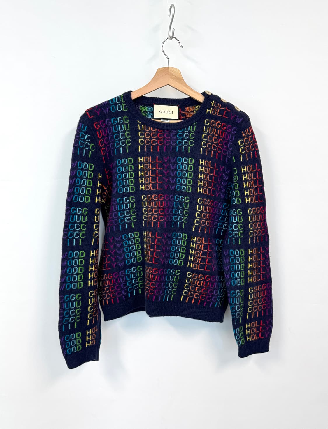 GUCCI 구찌 도버스트릿마켓 에디션 레인보우 HOLLYWOOD 울 스웨 상품이미지1
