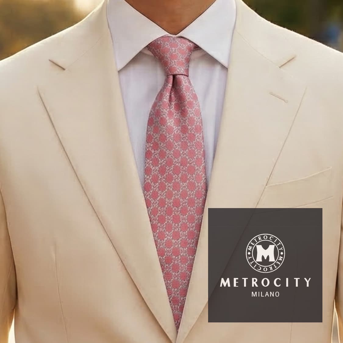 메트로시티 실크 핑크 자카드 넥타이 8.5cm A+등급 K1991 상품이미지1