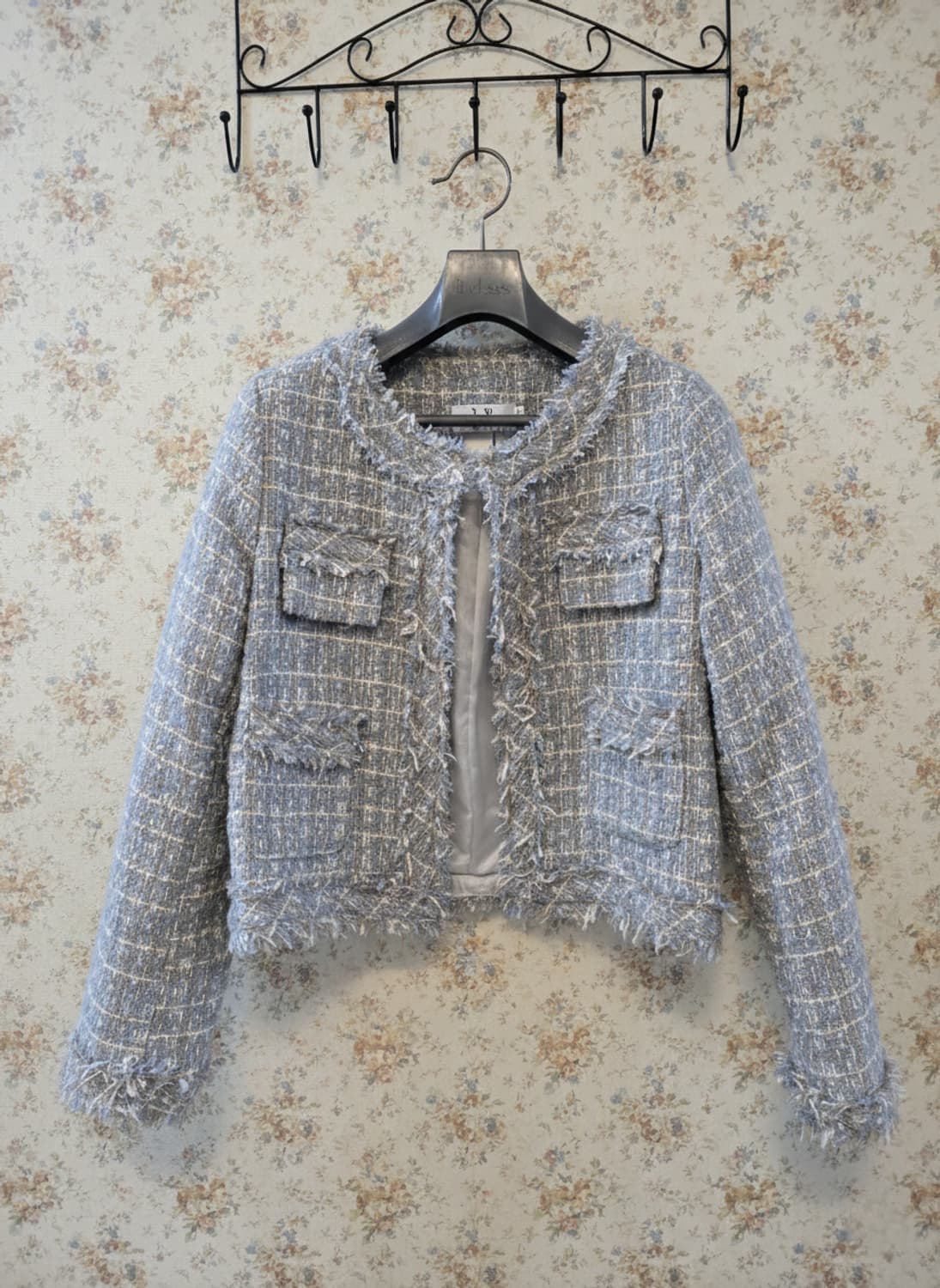 하늘색 트위드 자켓 M 상품이미지1