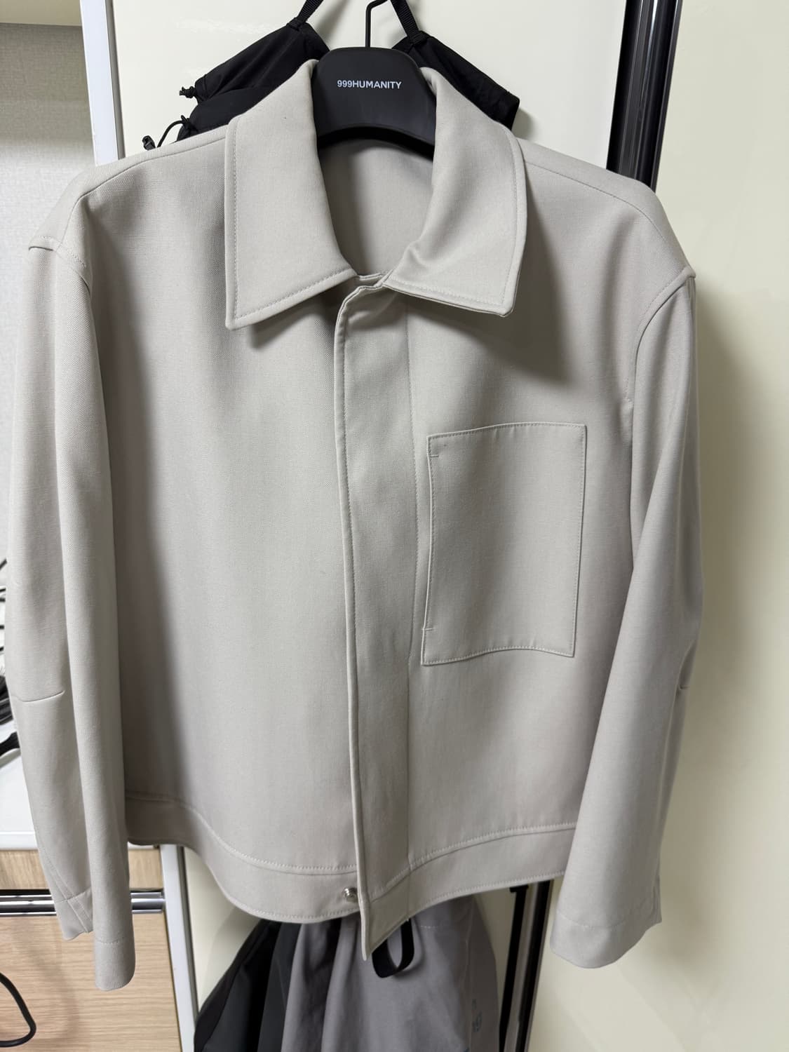 쿠어 오버핏 울 크롭 자켓 크림 상품이미지2