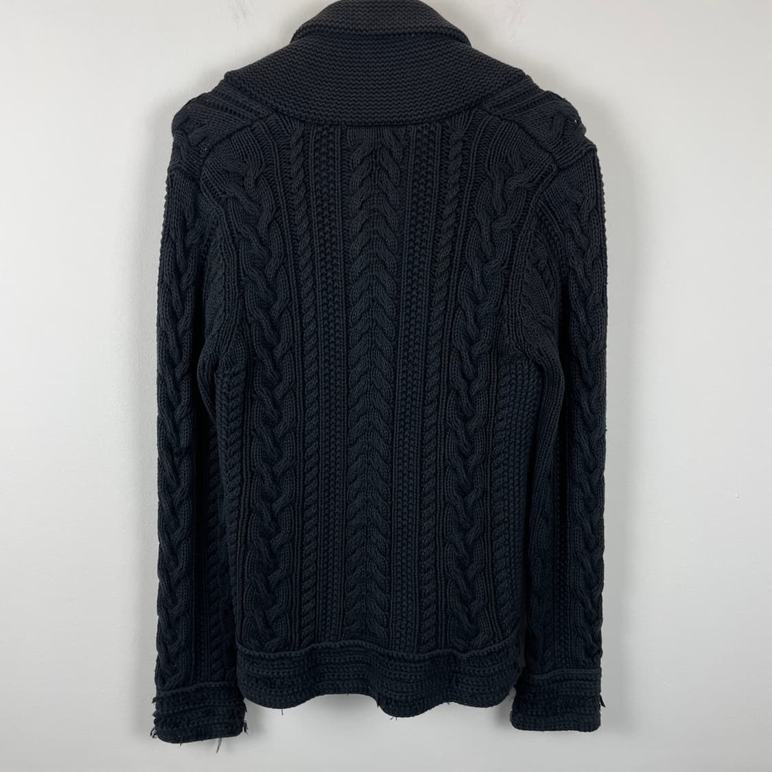 히든 버튼 블랙 꽈배기 니트 가디건 상품이미지2