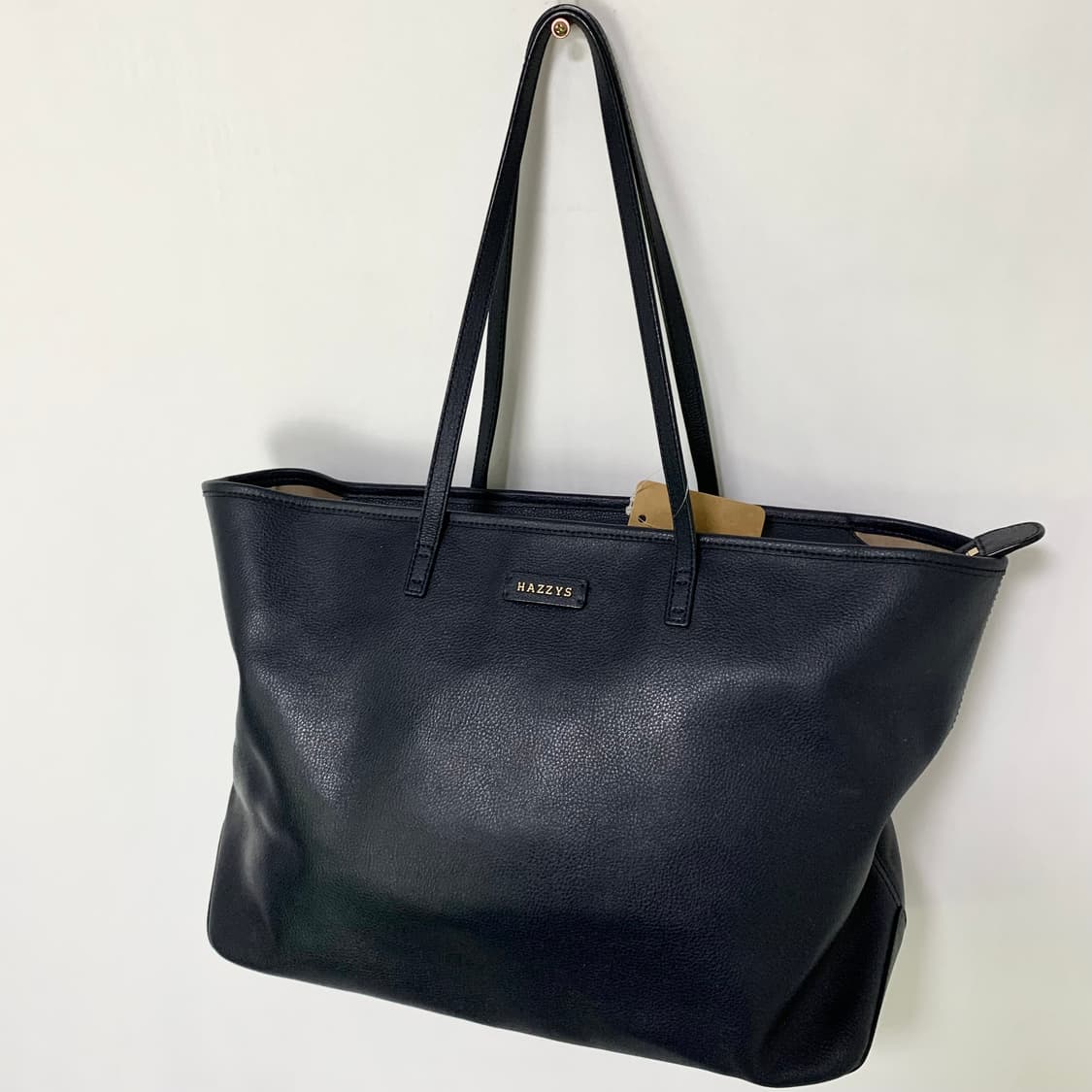 헤지스 레더 가죽 숄더백 토트백 네이비 빈티지 가방 상품이미지3