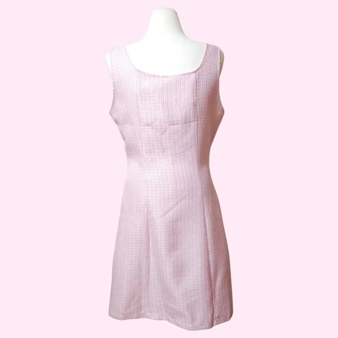 핑크 트위드 민소매 미니원피스 상품이미지6