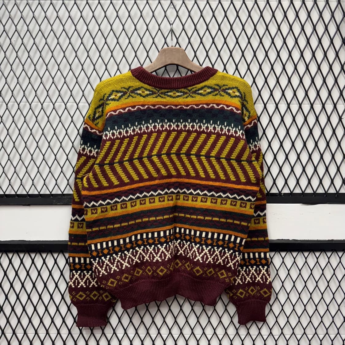 USA VTG 보헤미안 패턴 울 니트 스웨터 멀티 컬러 상품이미지2