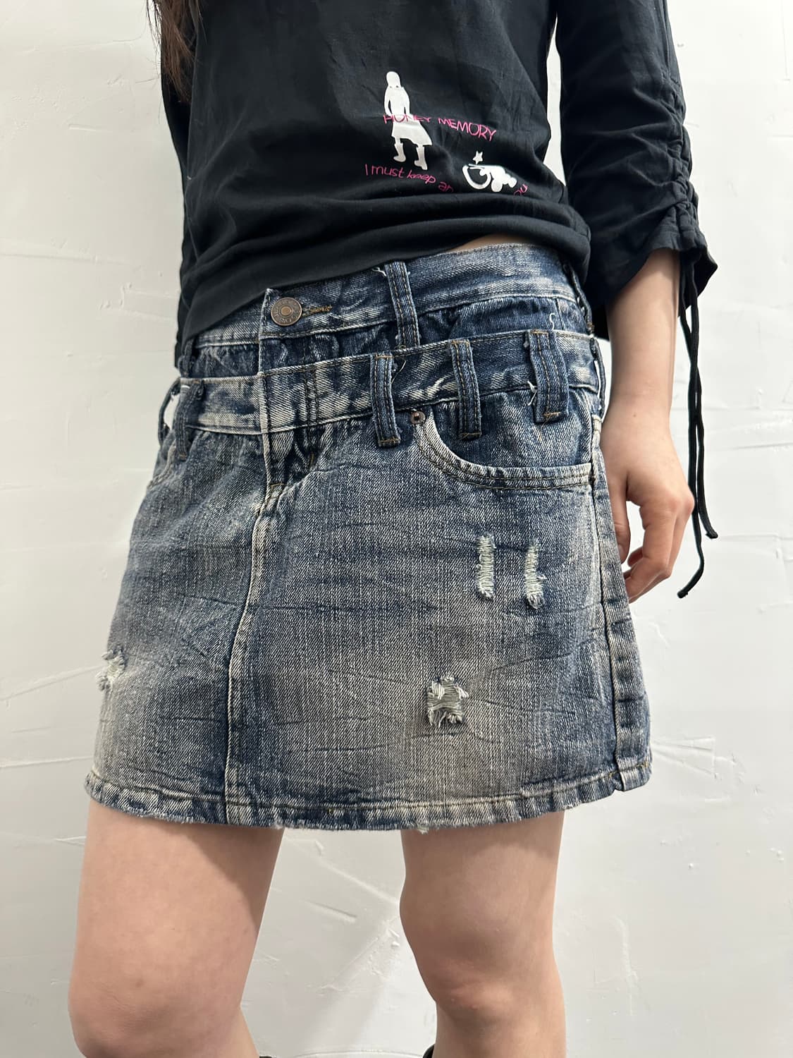 the bo’s jeans denim mini skirt 상품이미지2